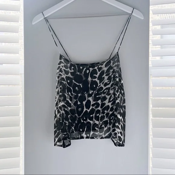 Topshop Cropped Animal Print Cami - Picture 2 of 4